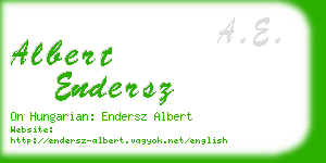 albert endersz business card